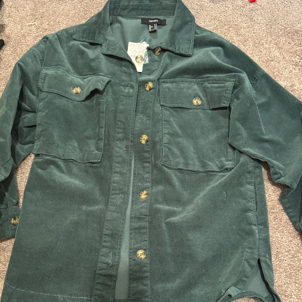 Forever 21 Teal Corduroy Shirt